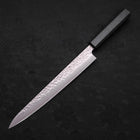 Sujihiki AUS-10 Nashiji Damascus Dark Blue Urushi Handle 240mm-AUS-10-Damascus-Japanese Handle-[Musashi]-[Japanese-Kitchen-Knives]