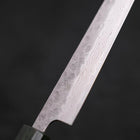 Sujihiki AUS-10 Nashiji Damascus Green Urushi Handle 240mm-AUS-10-Damascus-Japanese Handle-[Musashi]-[Japanese-Kitchen-Knives]