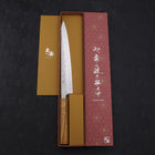 Sujihiki AUS-10 Nashiji Damascus Oak Handle 240mm-AUS-10-Damascus-Japanese Handle-[Musashi]-[Japanese-Kitchen-Knives]