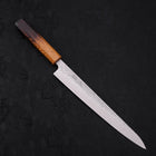 Sujihiki AUS-10 Nashiji Damascus Yaki Urushi Handle 240mm-AUS-10-Damascus-Japanese Handle-[Musashi]-[Japanese-Kitchen-Knives]