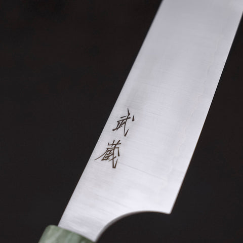 Sujihiki AUS-10 Polished Maple Green Handle 270mm-Silver steel #3-Polished-Japanese Handle-[Musashi]-[Japanese-Kitchen-Knives]