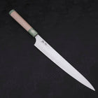 Sujihiki AUS-10 Polished Maple Green Handle 270mm-Silver steel #3-Polished-Japanese Handle-[Musashi]-[Japanese-Kitchen-Knives]