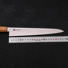 Sujihiki AUS-10 Polished Oak Handle 240mm-AUS-10-Polished-Japanese Handle-[Musashi]-[Japanese-Kitchen-Knives]