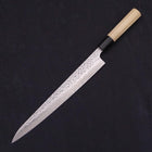 Sujihiki AUS-10 Tsuchime Damascus Buffalo Magnolia Handle 270mm-AUS-10-Damascus-Japanese Handle-[Musashi]-[Japanese-Kitchen-Knives]