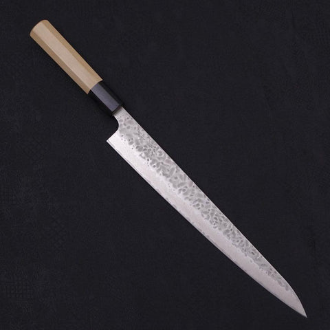 Sujihiki AUS-10 Tsuchime Damascus Buffalo Magnolia Handle 270mm-AUS-10-Damascus-Japanese Handle-[Musashi]-[Japanese-Kitchen-Knives]