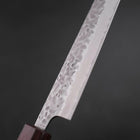 Sujihiki AUS-10 Tsuchime Damascus Purple Urushi Handle 240mm-AUS-10-Damascus-Japanese Handle-[Musashi]-[Japanese-Kitchen-Knives]