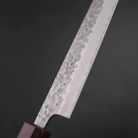 Sujihiki AUS-10 Tsuchime Damascus Purple Urushi Handle 240mm-[Musashi]-[Japanese-Kitchen-Knives]