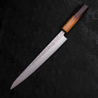 Sujihiki AUS-10 Tsuchime Damascus Yaki Urushi Handle 240mm-AUS-10-Damascus-Japanese Handle-[Musashi]-[Japanese-Kitchen-Knives]