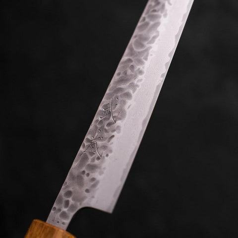 Sujihiki AUS-10 Tsuchime Damascus Yaki Urushi Handle 240mm-AUS-10-Damascus-Japanese Handle-[Musashi]-[Japanese-Kitchen-Knives]