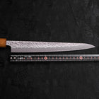 Sujihiki AUS-10 Tsuchime Damascus Yaki Urushi Handle 240mm-AUS-10-Damascus-Japanese Handle-[Musashi]-[Japanese-Kitchen-Knives]