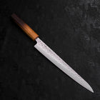 Sujihiki AUS-10 Tsuchime Damascus Yaki Urushi Handle 240mm-AUS-10-Damascus-Japanese Handle-[Musashi]-[Japanese-Kitchen-Knives]