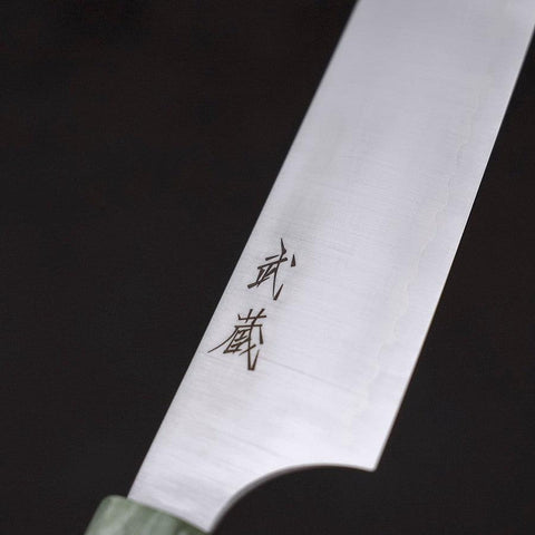 Sujihiki Blue Super Polished Maple Green Handle 270mm-[Musashi]-[Japanese-Kitchen-Knives]