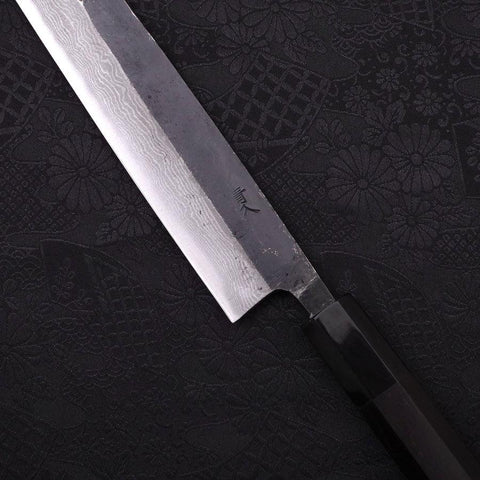 Sujihiki Blue steel #2 Kurouchi Damascus Buffalo Ebony Handle 270mm-Blue steel #2-Damascus-Japanese Handle-[Musashi]-[Japanese-Kitchen-Knives]