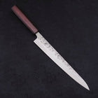 Sujihiki SLD Nashiji Washi Purple Urushi Handle 240mm-SLD-Nashiji Washi-Japanese Handle-[Musashi]-[Japanese-Kitchen-Knives]