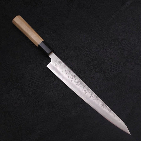 Sujihiki Silver Steel #3 Nashiji Buffalo Magnolia Handle Handle 240mm-Silver steel #3-Nashiji-Japanese Handle-[Musashi]-[Japanese-Kitchen-Knives]