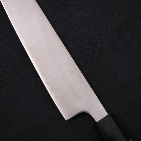 Sujihiki Silver Steel #3 Polished Buffalo Magnolia Handle Handle 270mm-Silver steel #3-Polished-Japanese Handle-[Musashi]-[Japanese-Kitchen-Knives]