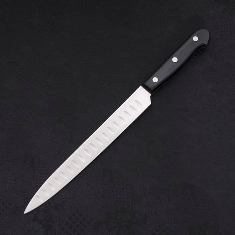 Sujihiki Silver Steel #3 Polished Western Black Handle 210mm-[Musashi]-[Japanese-Kitchen-Knives]