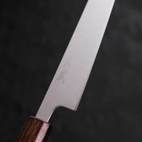 Sujihiki Stainless Clad Blue Super Polished Sumi Urushi Handle 240mm-Blue Super-Polished-Japanese Handle-[Musashi]-[Japanese-Kitchen-Knives]