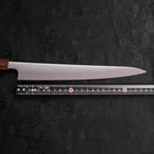 Sujihiki Stainless Clad Blue Super Polished Sumi Urushi Handle 240mm-Blue Super-Polished-Japanese Handle-[Musashi]-[Japanese-Kitchen-Knives]