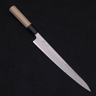 Sujihiki White steel #1 Buffalo Magnolia Handle 240mm-White steel #1-Polished-Japanese Handle-[Musashi]-[Japanese-Kitchen-Knives]