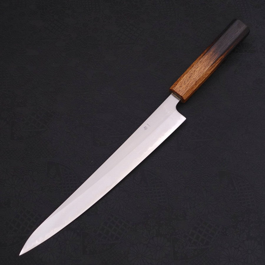 Sujihiki White steel #1 Yaki Urushi Handle 240mm-White steel #1-Polished-Japanese Handle-[Musashi]-[Japanese-Kitchen-Knives]