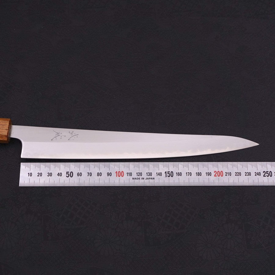 Sujihiki White steel #1 Yaki Urushi Handle 240mm-White steel #1-Polished-Japanese Handle-[Musashi]-[Japanese-Kitchen-Knives]