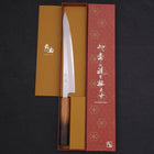 Sujihiki White steel #1 Yaki Urushi Handle 240mm-White steel #1-Polished-Japanese Handle-[Musashi]-[Japanese-Kitchen-Knives]