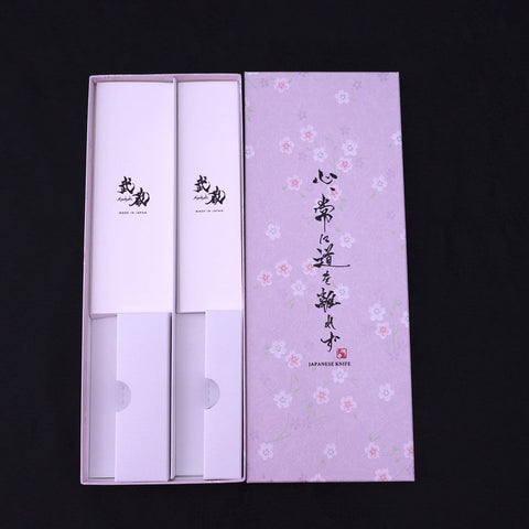 Traditional Sakura Washi Gift Wrapping Knife Set Box-[Musashi]-[Japanese-Kitchen-Knives]