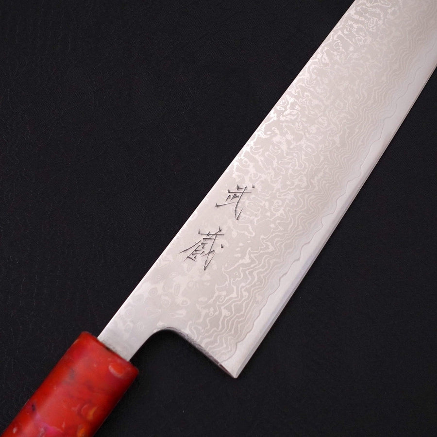 Tsushima Knife Kiritsuke VG-10 Damascus Ocean Red Handle 210mm-[Musashi]-[Japanese-Kitchen-Knives]