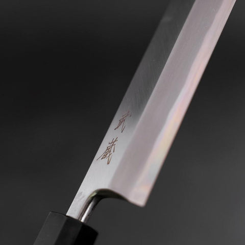 Unagisaki (Edo) Blue steel #1 Hon-Kasumi Buffalo Teak Handle 195mm-[Musashi]-[Japanese-Kitchen-Knives]