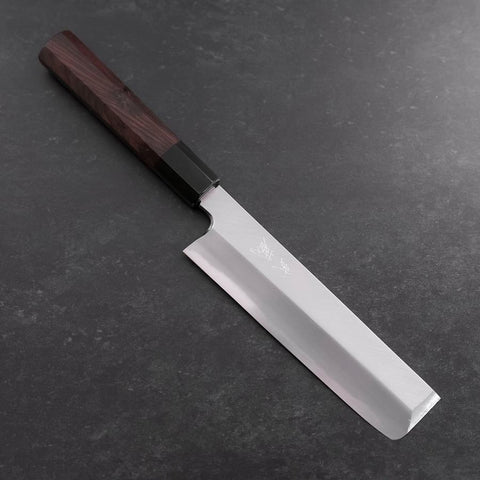 Usuba(Kanto) White steel #2 Kasumi Buffalo Ebony Handle 165mm-[Musashi]-[Japanese-Kitchen-Knives]