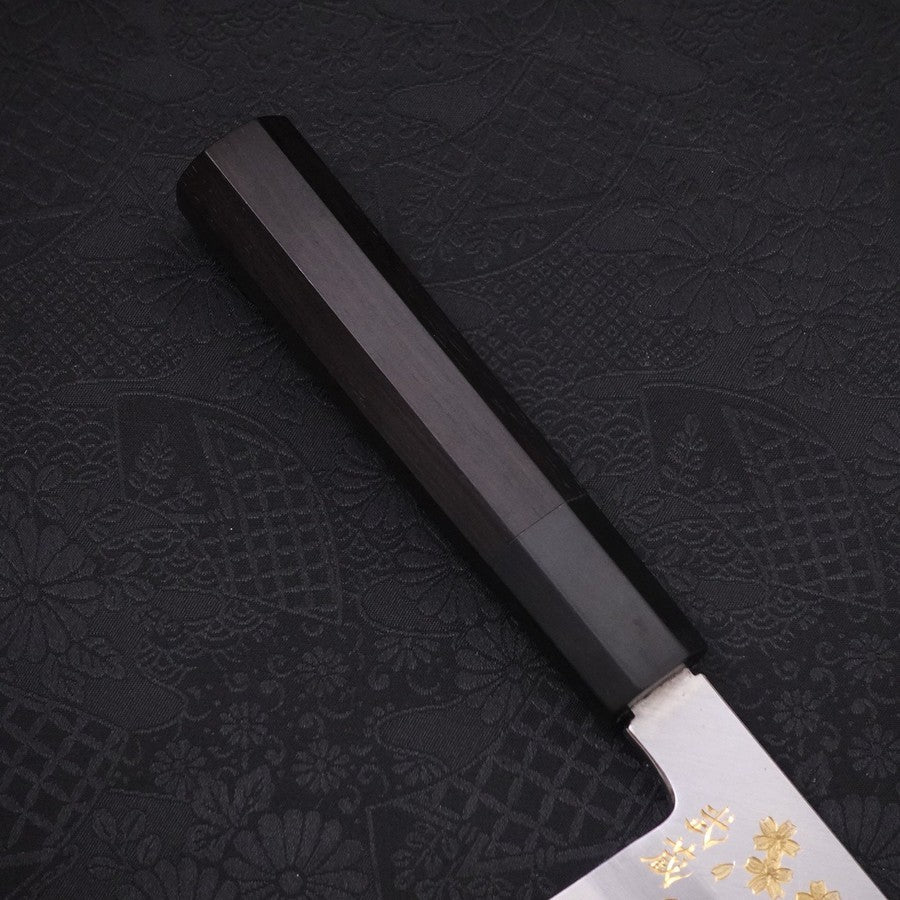 Usuba(Kanto) White steel #2 Kasumi Chokin Phoenix-Sakura Buffalo Ebony Handle 180mm-White steel #2-Kasumi-Japanese Handle-[Musashi]-[Japanese-Kitchen-Knives]