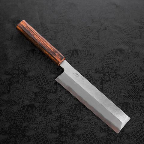 Usuba(Kanto) White steel #2 Kasumi Sumi Urushi Handle 180mm-White steel #2-Kasumi-Japanese Handle-[Musashi]-[Japanese-Kitchen-Knives]