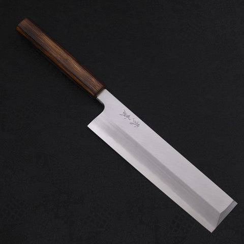 Usuba(Kanto) White steel #2 Kasumi Sumi Urushi Handle 210mm-White steel #2-Kasumi-Japanese Handle-[Musashi]-[Japanese-Kitchen-Knives]