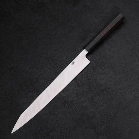 Yanagi Kiritsuke Blue steel #2 Kurouchi Buffalo Ebony Handle 270mm-Blue steel #2-Kurouchi-Japanese Handle-[Musashi]-[Japanese-Kitchen-Knives]