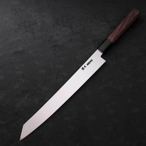 Yanagi Kiritsuke Silver Steel #3 Honyaki Mirror Buffalo Wenge Handle 270mm-Silver steel #3-Mirror-Japanese Handle-[Musashi]-[Japanese-Kitchen-Knives]