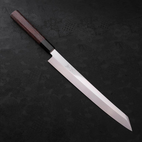 Yanagi Kiritsuke Silver Steel #3 Honyaki Mirror Buffalo Wenge Handle 270mm-Silver steel #3-Mirror-Japanese Handle-[Musashi]-[Japanese-Kitchen-Knives]