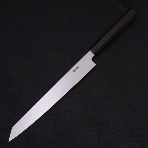 Yanagi Kiritsuke Silver steel #3 Honyaki Mirror Buffalo Ebony Handle 270mm-Silver steel #3-Japanese Handle-[Musashi]-[Japanese-Kitchen-Knives]