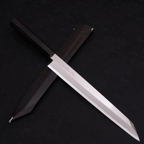 Yanagi Kiritsuke Sliver steel #3 Mirror Buffalo Ebony Handle 270mm-Silver steel #3-Japanese Handle-[Musashi]-[Japanese-Kitchen-Knives]