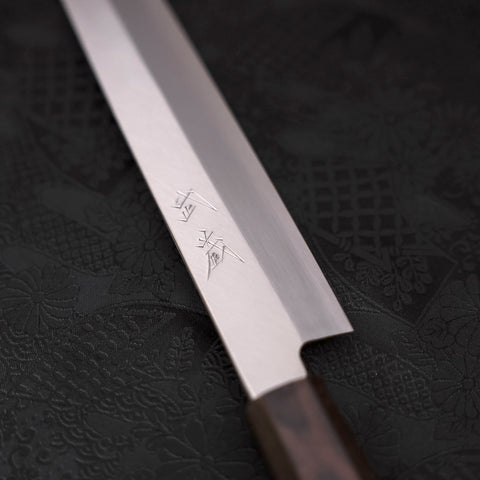 Yanagiba AUS-10 Polished Ebony Handle 270mm-AUS-10-Polished-Japanese Handle-[Musashi]-[Japanese-Kitchen-Knives]