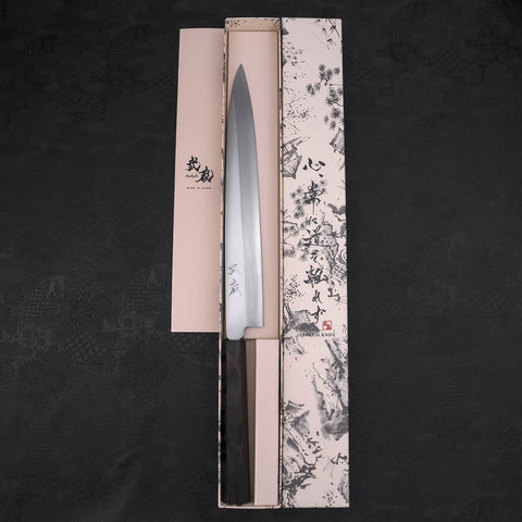 Yanagiba AUS-10 Polished Ebony Handle 270mm-AUS-10-Polished-Japanese Handle-[Musashi]-[Japanese-Kitchen-Knives]