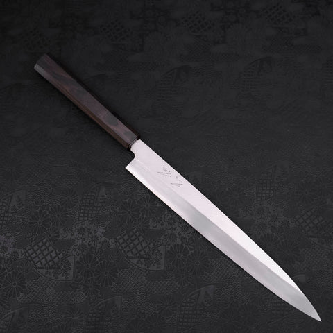 Yanagiba AUS-10 Polished Ebony Handle 270mm-AUS-10-Polished-Japanese Handle-[Musashi]-[Japanese-Kitchen-Knives]