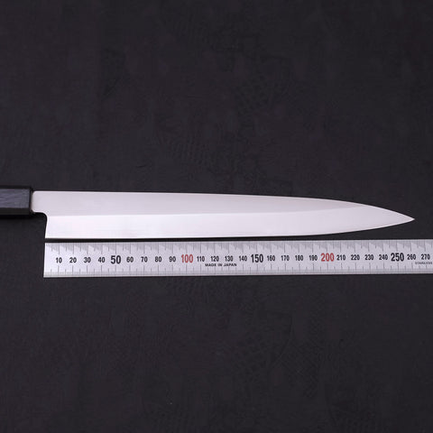 Yanagiba AUS-8 Polished Dark Blue Urushi Handle 270mm-AUS-8-Polished-Japanese Handle-[Musashi]-[Japanese-Kitchen-Knives]