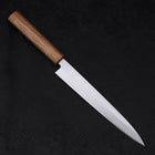 Yanagiba AUS-8 Polished Oak Handle 210mm-AUS-8-Polished-Japanese Handle-[Musashi]-[Japanese-Kitchen-Knives]