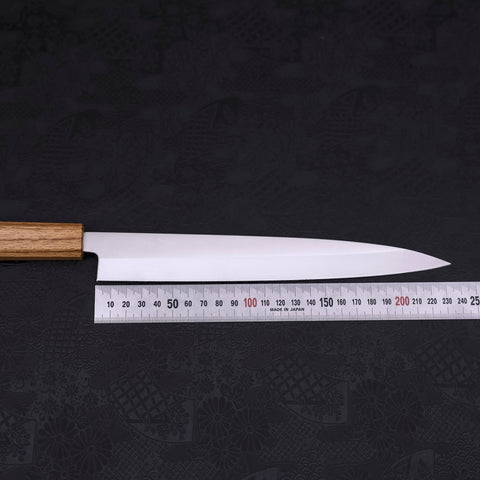 Yanagiba AUS-8 Polished Oak Handle 240mm-AUS-8-Polished-Japanese Handle-[Musashi]-[Japanese-Kitchen-Knives]