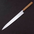 Yanagiba AUS-8 Polished Oak Handle 300mm-AUS-8-Polished-Japanese Handle-[Musashi]-[Japanese-Kitchen-Knives]