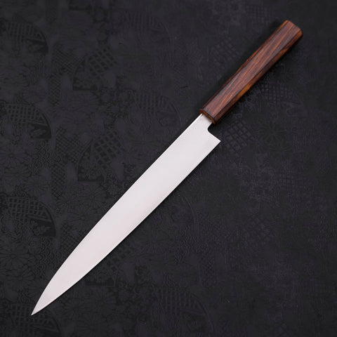 Yanagiba AUS-8 Polished Sumi Urushi Handle 240mm-AUS-8-Polished-Japanese Handle-[Musashi]-[Japanese-Kitchen-Knives]