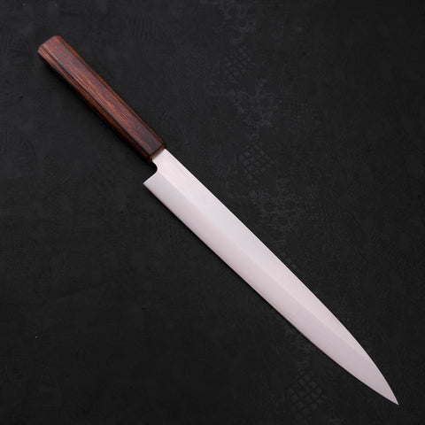 Yanagiba AUS-8 Polished Sumi Urushi Handle 270mm-AUS-8-Polished-Japanese Handle-[Musashi]-[Japanese-Kitchen-Knives]