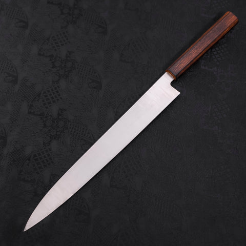 Yanagiba AUS-8 Polished Sumi Urushi Handle 300mm-AUS-8-Polished-Japanese Handle-[Musashi]-[Japanese-Kitchen-Knives]