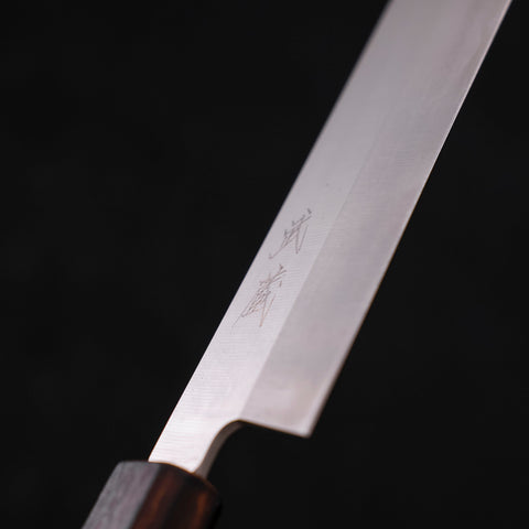 Yanagiba AUS-8 Polished Sumi Urushi Handle 300mm-AUS-8-Polished-Japanese Handle-[Musashi]-[Japanese-Kitchen-Knives]